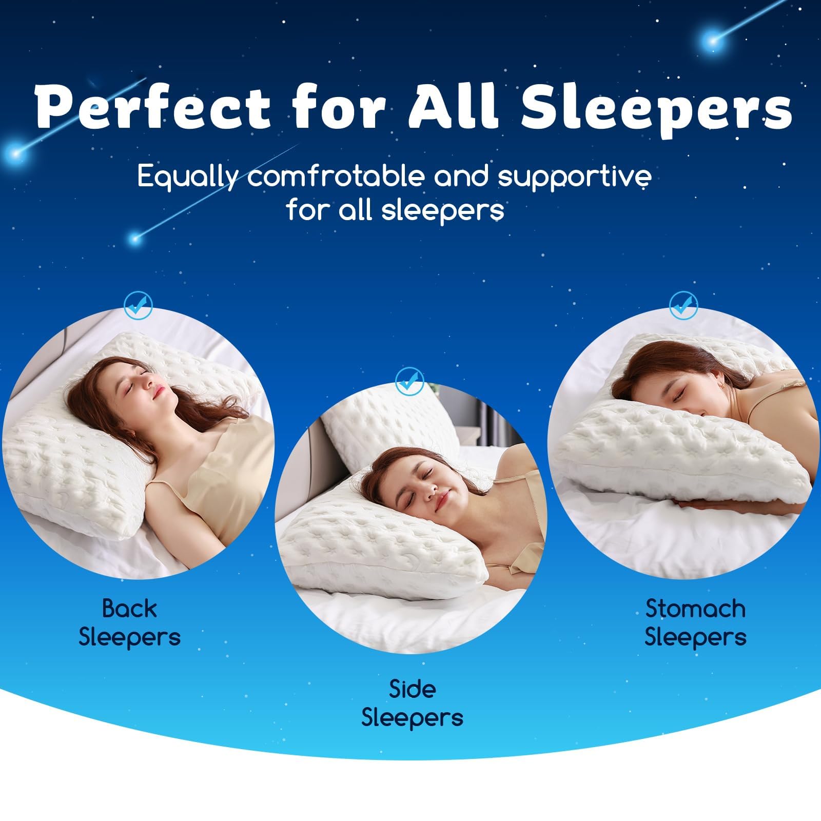 Kucey Cooling Side Sleeper Pillow For Neck And Shoulder Pain, Luxury Shredded Memory Foam Curved Bed Pillows For Sleeping Set Of